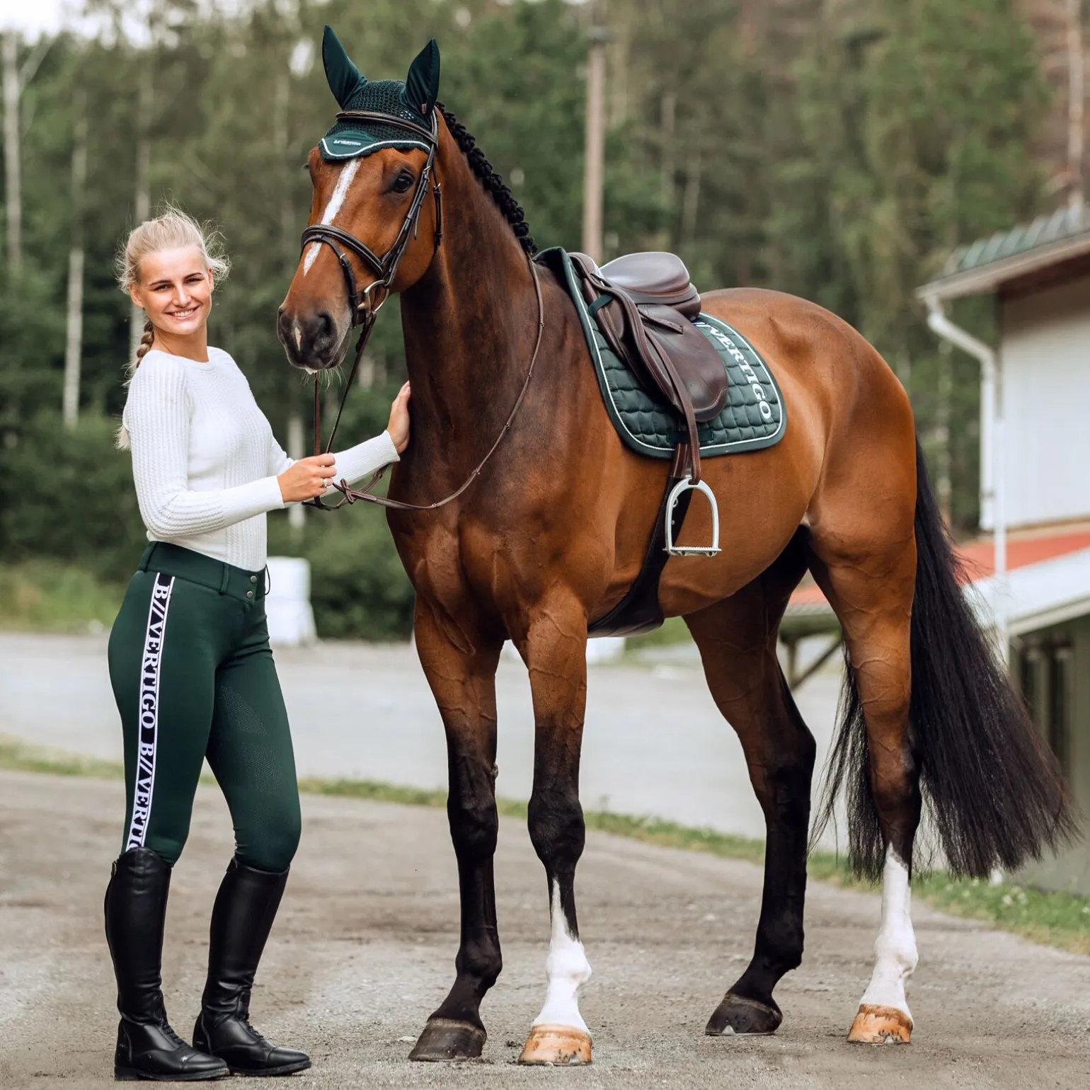 B Vertigo Angelika funksjonell ridebukse med høyt liv, helforsterket med silikon, dame