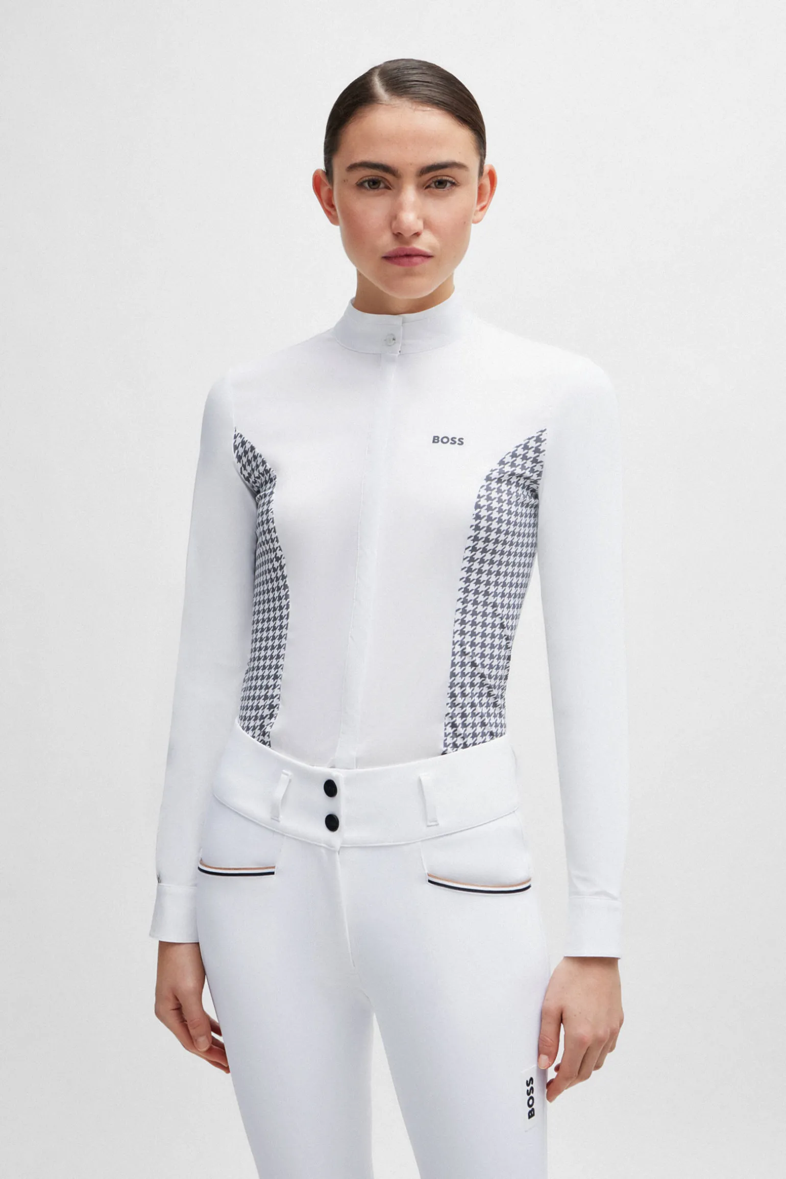 Boss Emma showbluse Houndstooth