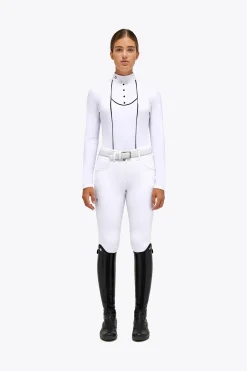 Cavalleria Toscana Tech Jersey Piqué stevneskjorte med lange ermer for kvinner