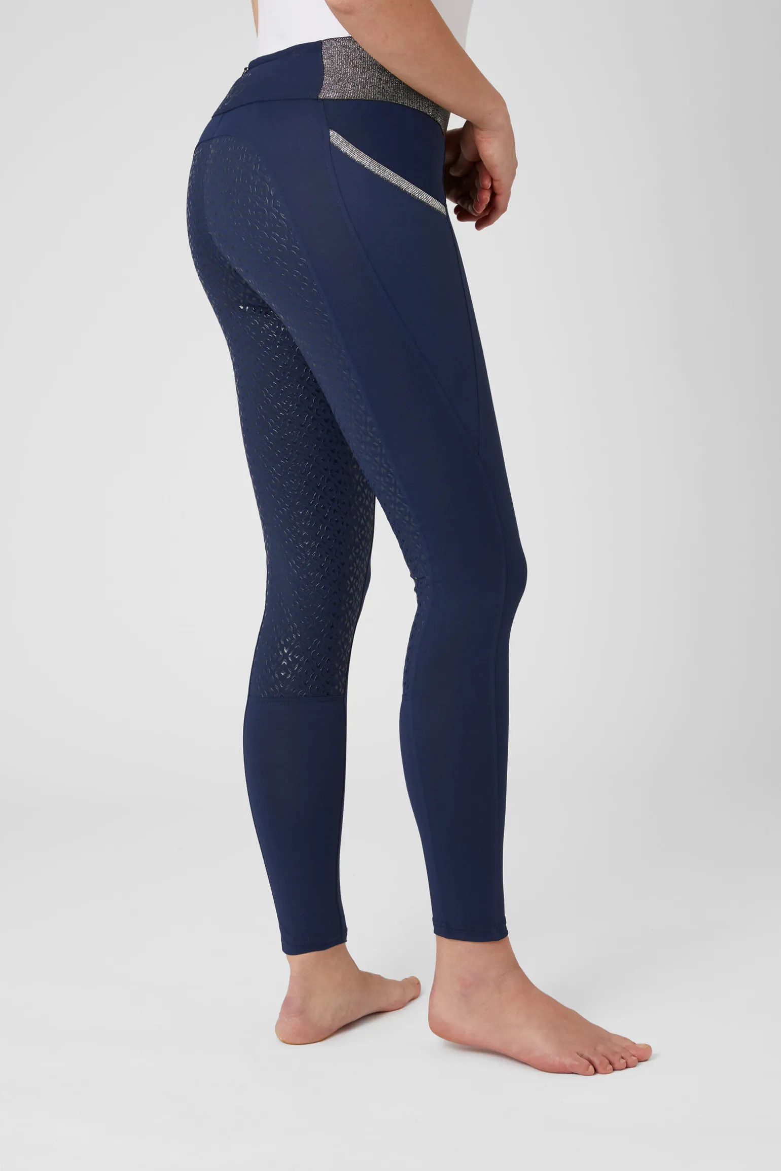 Helforsterket ridetights med glitterliv, dame
