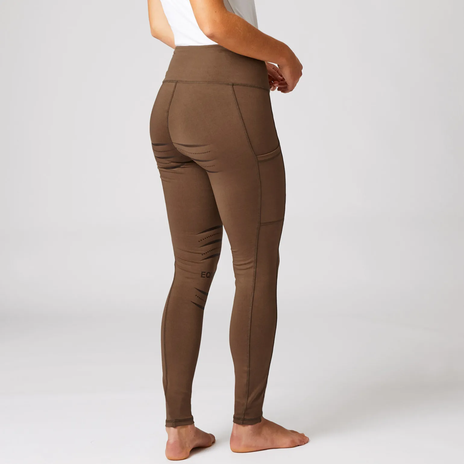 Ridetights, helforsterket silikon, mobillomme, dame